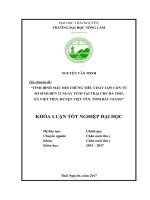 Tình hình mắc hội chứng tiêu chảy lợn con từ sơ sinh đến 21 ngày tuổi tại trại chu bá thơ, xã việt tiến   huyện việt yên   tỉnh bắc giang 