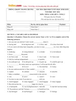 de thi chon hoc sinh gioi mon tieng anh lop 9 vong 3 huyen thanh chuong nghe an nam hoc 2015 2016