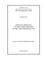 Đánh giá chính sách xây dựng nông thôn mới từ thực tiễn Quảng Nam (Luận văn thạc sĩ)