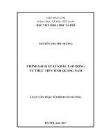 Chính sách xuất khẩu lao động từ thực tiễn tỉnh Quảng Nam (Luận văn thạc sĩ)