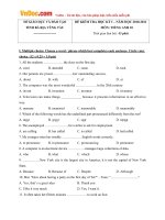 de kiem tra hoc ky 1 mon tieng anh lop 10 tinh ba ria vung tau nam hoc 2010 2011