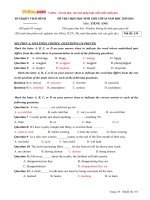 de thi chon hoc sinh gioi mon tieng anh lop 10 so gd dt thai binh nam hoc 2015 2016