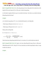 giai bai tap sgk vat ly lop 8 bai 25 phuong trinh can bang nhiet