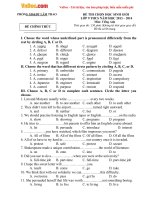 de thi chon hoc sinh gioi lop 9 mon tieng anh huyen lam thao phu tho nam 2013 2014