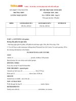 de thi chon hoc sinh gioi mon tieng anh lop 11 truong thpt luong ngoc quyen thai nguyen nam hoc 2015 2016