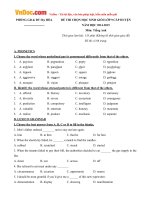 de thi chon hoc sinh gioi mon tieng anh lop 9 huyen ha hoa phu tho nam hoc 2014 2015