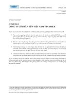 Câu hỏi thảo luận Tình huống 6. Định giá Công ty Cổ phần Sữa Việt Nam Vinamilk