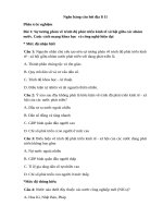 ngân hàng câu hỏi địa lí 11 