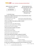 de thi chon doi tuyen hoc sinh gioi mon tieng anh lop 9 dot 2 huyen gia loc hai duong nam 2015