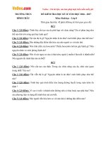 bo de thi hk2 mon sinh hoc lop 8 truong thcs binh chau ba ria vung tau nam hoc 2016 2017