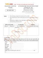 de thi chon hoc sinh gioi cap tinh mon tieng anh lop 10 so gd dt ha tinh nam hoc 2012 2013