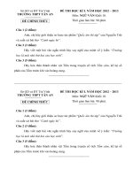 de thi hoc ki 1 mon van lop 10 nam 2012 2013 truong thpt tan an