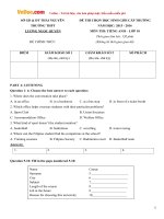 de thi chon hoc sinh gioi mon tieng anh lop 10 truong thpt luong ngoc quyen thai nguyen nam hoc 2015 2016