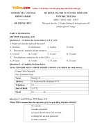 de thi chon hoc sinh gioi mon tieng anh lop 9 huyen tam dao vinh phuc nam hoc 2015 2016