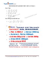 thi online rút gọn biểu thức chứa căn bậc 2 có lời giải chi tiết 