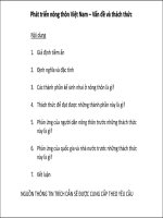 Bài giảng 7. Phát triển nông thôn Việt Nam – Vấn đề và thách thức