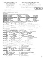 de thi hoc ki 1 mon tieng anh lop 10 tinh dong thap nam 2013 2014 chuong trinh co ban