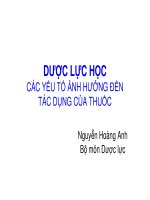 Cac yeu to anh huong den tac dung cua thuoc