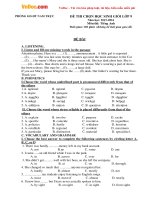 de thi chon hoc sinh gioi lop 9 mon tieng anh huyen nam truc nam dinh nam 2015 2016