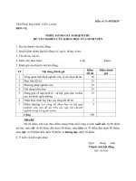 Phiếu đánh giá nghiệm thu đề tài nghiên cứu khoa học sinh viên