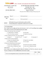 de thi chon hoc sinh gioi cap tinh mon tieng anh lop 8 so gd dt bac giang nam hoc 2015 2016