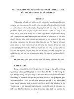 PHÁT TRIỂN đội NGŨ GIÁO VIÊN dạy NGHỀ CHO KHU vực tây NGUYÊN