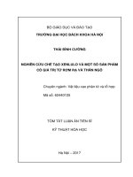 Luận án tiến sĩ nghiên cứu chế tạo xenlulo và một số sản phẩm có giá trị từ rơm rạ và thân ngô (t) 