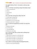 trac nghiem sinh hoc 10 bai 11 van chuyen cac chat qua mang sinh chat