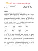 de thi hoc ky 1 mon tieng anh lop 10 truong thpt phan ngoc hien ca mau nam hoc 2015 2016