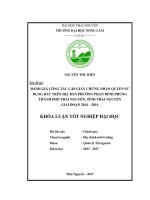 Đánh giá công tác cấp giấy chứng nhận quyền sử dụng đất trên địa bàn phường Phan Đình Phùng, thành phố Thái Nguyên, tỉnh Thái Nguyên giai đoạn 2014  2016.