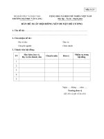 Bản đề xuất hội đồng xét duyệt đề cương nghiên cứu khoa học giảng viên, cấp trường