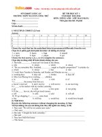 de thi hoc ky 1 mon tieng anh lop 10 co ban truong thpt nguyen cong tru long an nam hoc 2015 2016