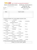 de kiem tra 1 tiet so 3 mon tieng anh lop 9 truong thcs binh phong thanh long an nam hoc 2015 2016