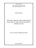 Thực hiện chính sách phát triển kinh tế trang trại từ thực tiễn huyện Mộ Đức, tỉnh Quảng Ngãi (Luận văn thạc sĩ)