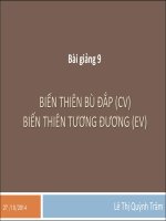 Bài giảng 9. Biến thiên bù đắp (CV) và Biến thiên tương đương (EV)