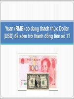 Bài giảng 26. Yuan (RMB) có đang thách thức Dollar (USD) để sớm trở thành đồng tiền số 1?