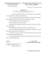 THÔNG BÁO Về việc đăng ký lại đề tài của học viên cao học khóa 14