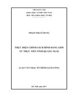 Thực hiện chính sách bình đẳng giới từ thực tiễn tỉnh Quảng Ngãi (Lv thạc sĩ)
