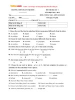 de thi hoc ky 1 mon tieng anh lop 10 co ban truong thpt doan thi diem ha noi nam hoc 2015 2016