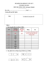 Đề thi môn Tiếng Việt lớp 1 học kỳ I năm học 2014 - 2015 - Website chính thức Trường Tiểu Học Bắc Nghèn de kiem tra tv1 cgd