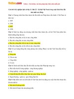 cau hoi trac nghiem lich su lop 11 bai 22 xa hoi viet nam trong cuoc khai thac thuoc dia lan thu nhat cua phap