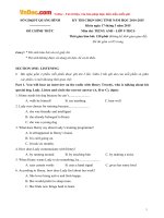 de thi chon hoc sinh gioi cap tinh mon tieng anh lop 9 so gd dt quang binh nam hoc 2014 2015