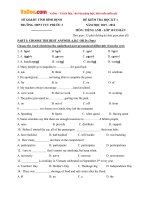 de kiem tra hoc ky 1 mon tieng anh lop 10 co ban truong thpt tuy phuoc 3 binh dinh nam hoc 2015 2016