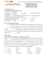 de kiem tra hoc ki 1 mon tieng anh lop 10 truong thpt doan thuong hai duong nam 2014 2015