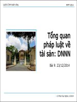 Bài giảng 9. Tổng quan pháp luật về tài sản