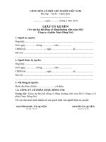 MẪU GIẤY UQ THAM DỰ ĐHCĐ 2015