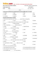 de kiem tra hoc ky 1 mon tieng anh lop 10 co ban truong thpt tran hung dao nam hoc 2010 2011