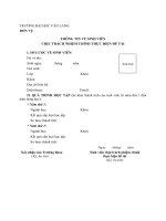 Thông tin về sinh viên chịu trách nhiệm chính thực hiện đề tài