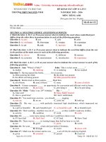 de khao sat chat luong lan 1 nam 2016 mon tieng anh lop 11 truong thpt nguyen trai thai binh