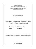 Thực hiện chính sách bình đẳng giới từ thực tiễn tỉnh Quảng Ngãi (tt)